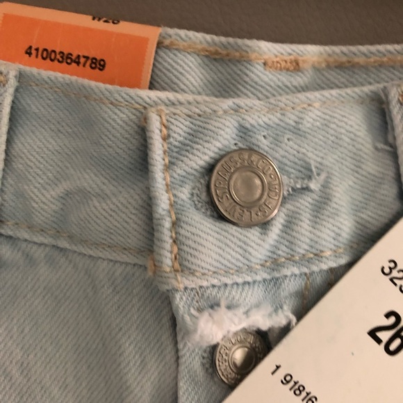 Levi’s 501 Light Wash Distressed Cutoff Shorts 26 - Picture 7 of 8